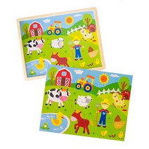 3살 유아 소근육발달 동물농장 그림퍼즐맞추기 4살 7세 원목교구 도형놀이