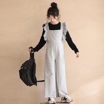 초등 여아 쭈리 프릴 멜빵바지 여름 뷔스티에 긴바지 와이드팬츠 면바지 주니어 고학년 등교복 외출복