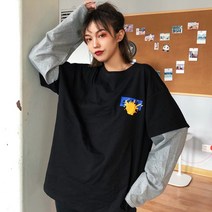긴소매 상의 가을 2020INS 하라쥬크 와이드 루즈핏 유행 CEC 클래식 페이크 얇은티셔츠 여성 300672722