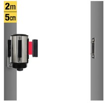 국내산 벽걸이형 스텐 2M 자동 벨트 차단봉 행사용 바리게이트 통제선, 진회색