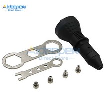 타각기 리벳건 스테인레스판 조립식판넬 징크 리벳팅 전기 리벳 건 2.4mm-4.8mm 리벳 너트 건 드릴 어댑터 무선 리벳 팅 도구 인서트 너트 풀 리벳 도구, 검은 색