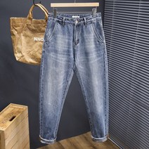 봄여름 워싱 빈티지 사선 포켓 데님팬츠 남자청바지