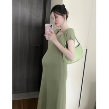 반팔 임산부 원피스 여름복 작은 키 기질 슬림핏 원피스YMY23040139
