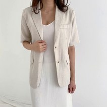 사자옷 여성 여름 데일리 린넨 마 반팔 자켓 여자 정장 캐주얼 재킷 오피스룩