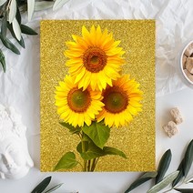 세잔느화실 연예인그림액자 풍수지리그림 골드해바라기3송이, 5.골드 해바라기 세송이