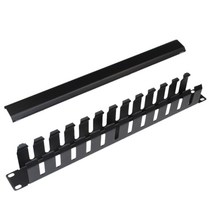 Huante 1U 12단 서버 케이블 관리 랙 19인치 네트워크 랙 트렁킹 덕트 패널 금속 정리함, black