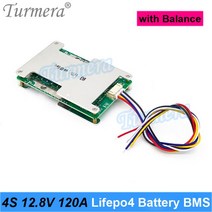 Turmera 4S 12.8V 120A 밸런스 Lifepo4 배터리 BMS 보호 보드 3.2V 100Ah 사용