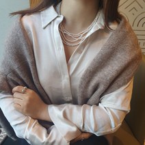 플라워즈온유 진주브러싱 레이어드 진주 펄 네크리스 패션목걸이