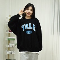 1987 예일맨투맨 티셔츠 남녀공용 쭈리면 데일리 캐주얼 레터링 오버핏 박시