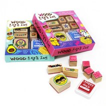 프랜즈 WOOD 우드 스템프세트 도장찍기놀이 색상랜덤