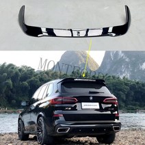 abs 후면 트렁크 립 스포일러 탑 윙 bmw x5 g05 2018 2019 2020 2021 적합, 유광 블랙