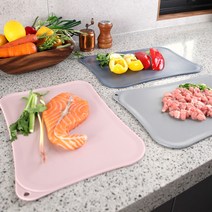 올리오 키친 주방 이유식 위생 컷팅보드 실리콘 도마 2개, 블루