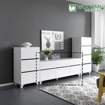 우아미가구 모노 비앙코 1500 거실장 2단 WH5083, 화이트