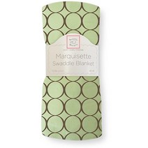 SwaddleDesigns Marquisette 포대기 담요 프리미엄 면 모슬린 파스텔 핑크 페이즐리, Lime Brown