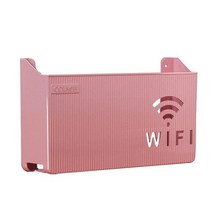 벽걸이 티비 선정리 셀프 티비선 정리 TV선 콘센트 가리개 형 무선 wifi 라우터 선반 abs 플라스틱 저장 상자 케이블 전원 브래킷 주최자 상자 미디어 상자 게임 콘솔, 분홍색