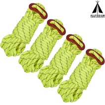 빛반사 스트링 4개 세트 (4mmX4m) 캠핑용 텐트 타프 천막, 빛반사 스트링(형광)-4개