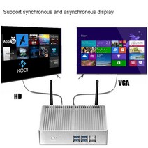 팬리스 미니 PC HTPC 인텔 코어 i3 700U i5-5200U 셀러론 Windows 0 pro 컴퓨터 스크탑 DDR3L WiFi VGA 그, 01 8G RAM 512G SSD WIFI, 05 Core i3-7100U
