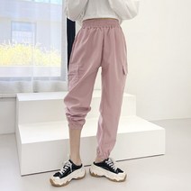 쏘옷 여성용 아노락 카고 밴딩 조거 팬츠