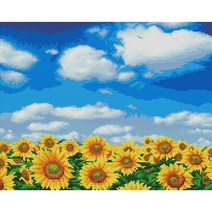 유쾌한컴퍼니 보석십자수 캔버스 일체형 DIY 키트 비즈 해바라기, 15.푸른하늘해바라기