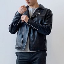 RW490DC7 남성 라이더 바이커 가죽 자켓