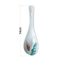 식 언더글레이즈 4.5 인치 세라믹 디너 볼 작은 둥근 수프 밥 그릇 식기 식기류 화이트, 14 Spoon 6