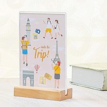 우드 스탠드 아크릴꽂이 쇼케이스 A6 테이블메뉴판 레스토랑 카페 홍보물 구내식당 음식점