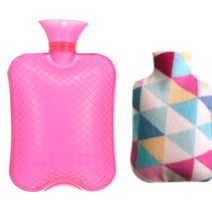 2리터 보온 온열 물주머니 찜질팩 유단포 캠핑 침낭 온수주머니 커버증정, 보온물주머니2000ML 레드로즈핑크