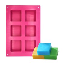 엄마의쇼핑 민무늬 실리콘 정사각 비누몰드 스퀘어몰드 6구 석고방향제 비누 틀, 모스큐브몰드