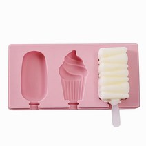 Yixiaobei 홈메이드 DIY 크리에이티브 아이스크림몰드 핑크, 1개, 타원형 + 케이크 + 직사각형