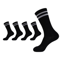 PRS 남성용 빅사이즈 왕발 큰발 장목 스포츠양말 5켤레, 화이트 링글 5족