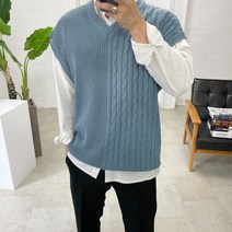 스트릿제이 하프 니트 조끼