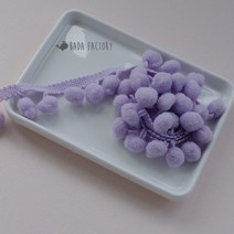 바다팩토리 마카롱 폼폼레이스 솜방울 레이스 10컬러, 4.라일락