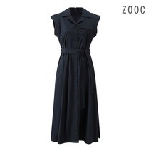 [ZOOC] 카라넥 민소매 벨티드 롱 원피스 NY_V222PSE952