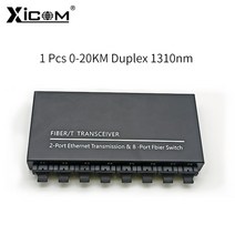 100/1000M 기가비트 이더넷 파이버 스위치 8*1.25G 포트 2 RJ45 미디어 컨버터 20KM SC 단일 모드 광 트랜시버, [02] 1 pcs Duplex 8F-2E, 02 1 pcs Duplex 8F-2E