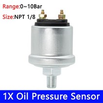 자동차온도게이지 보트 자동차 3 1 다기능 디지털 게이지 52mm RPM 연료 수위 온도 오일 프레스 전압계 지주 탱크 알람 미터, [12] 1-8 NPT 0-10Bar