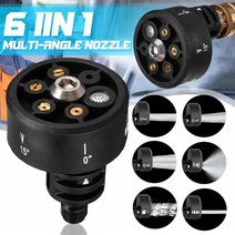 1/4inch 고압 충전 세탁기 클리너 워터 건 부품 호스 노즐 용 플라스틱 6 in 1 조절 노즐, 01 Bla용량