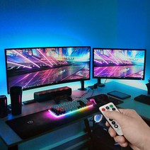 붙이는 틱톡 조명 감성 컴퓨터방 인테리어 꾸미기 RGB LED 간접 게이밍 모니터 PC방 책상 무드등 간편설치, 01-2.모니터 튜닝세트컬러 + 소리반응형소리반응세트