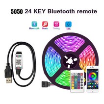5V Usb Led 스트립 Rgb 5050 Luces Tv 백라이트 5M 리본 블루투스 매직 홈 주방 조명 어린이 방, [03] 5050 Bluetooth 24Key, [08] 20M