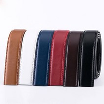 벨트 35cm 남성 벨트 버클 없음 소가죽 암소 정품 가죽 벨트 바디 자동 버클 스트랩 없음 블루 레드 커피 브라운 화이트 블랙