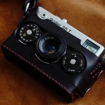 카메라 가방 handwork photo 가죽 소가죽 바디 박스 케이스 롤라이 35 35t 35s 보호 슬리브 쉘, RED LINE