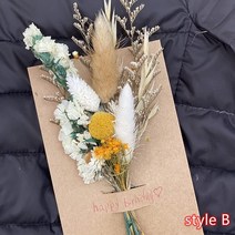 웨딩 결혼 장식품 소품팜파스 잔디 보헤미안 말린 꽃 미니 세트 봉투 인사말 카드 결혼식 초대장 선물 감사, 02 B