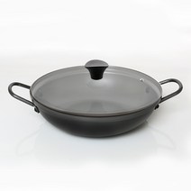 [국산] 에브리 블랙 경질 전골 냄비 + 유리뚜껑, 복전골(높은), 32cm