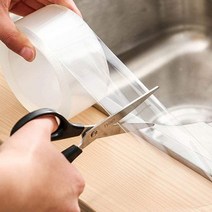 화장실문턱 샤워부스쫄대 샤워부스물막이 화장실 욕실문지방 주방 싱크 방수 스티커 나노 곰팡이 강한 자체 접착 풀 워터 씰 갭 스트립 실리콘 테이프, 30mm, 분명한, 3m