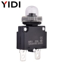 MR1 회로 차단기 열 전류 과부하 보호기 3A 4A 5A 6A 8A 10A 푸시 버튼 스위치 방수 캡 5 개 10, 01 5pcs With Cap_10 20A