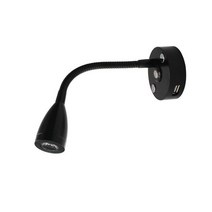 블랙 실버 DC12V 24V 터치 디 밍이 가능한 LED 벽 램프 플렉스 넥 및 USB 출력 소켓 3000K 6000K LED USB 독서 등, 검정, 3000K 따뜻한 흰색