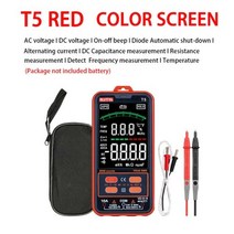 멀티 테스타기 다기능 계측기 전류 측정기 카운트 스마트 디지털 미터 전문 자동 범위 전압 대형 스크린 테스터, T5 red