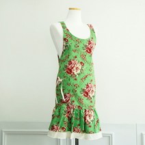 [바보사랑] 로즈가든 리본 앞치마, 색상:레드