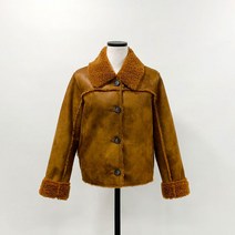 금강모피 페이크퍼 뽀글이 카라 레더 자켓 크롭 무스탕 니드 (4color)