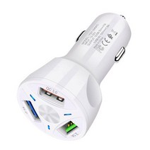 전기차 고속충전 충전기 완속 USB 자동차 충전기 어댑터 범용 빠른 3.0 휴대 전화 12V-32V 오토바이 usb, 01 WHITE