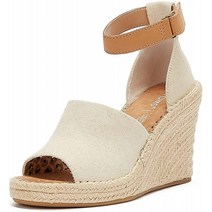 TOMS 여성 마리솔 웨지 발목 스트랩 샌달 내추럴 옥스퍼드 가죽 8.5M 슈즈